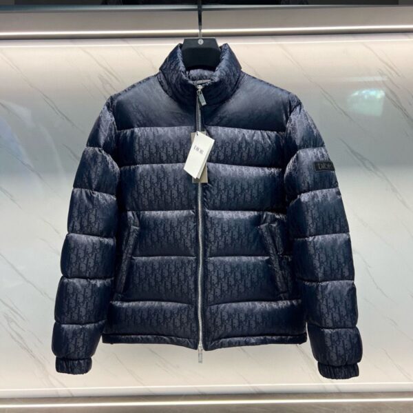 Dior Oblique Puffer Jacket Marine Blue